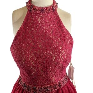 Jovani Red Lace Gown With Embellishments, Sz 10 ,NWT